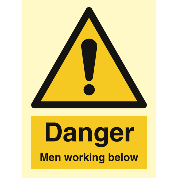 Danger men working below - IMO Hazard & Warning sign - IMPA 337567