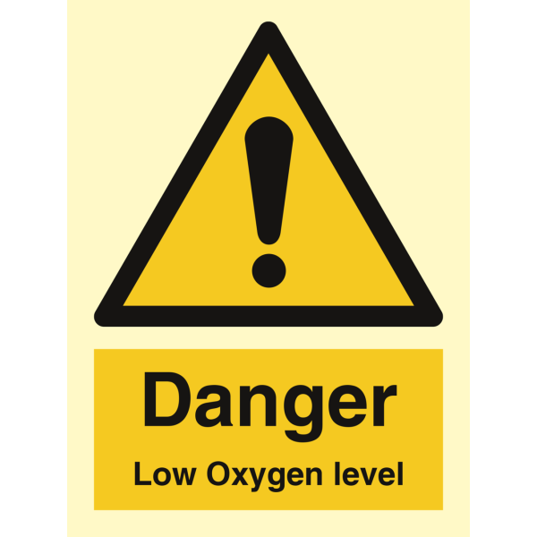 Danger low oxygen level - IMO Hazard & Warning sign - IMPA 337544