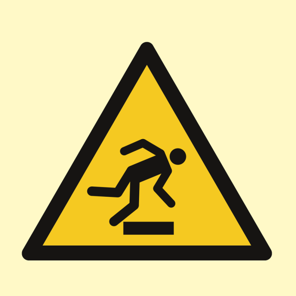 Floor level obstacle - IMO Hazard & Warning sign - IMPA 337508