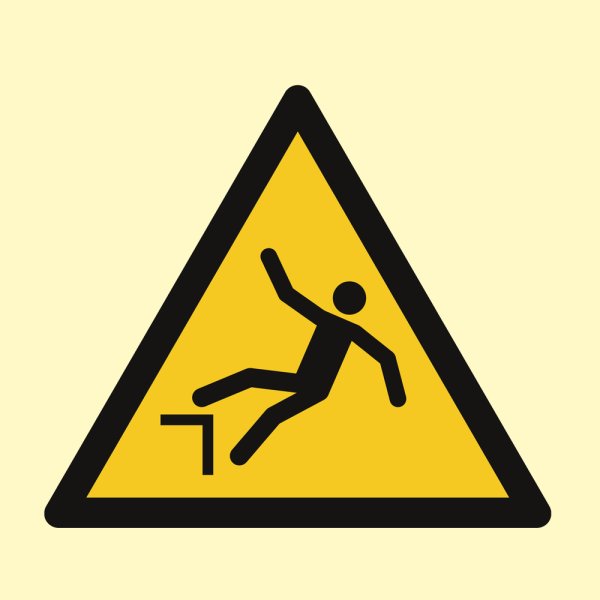 Warning; Fall - IMO Hazard & Warning sign