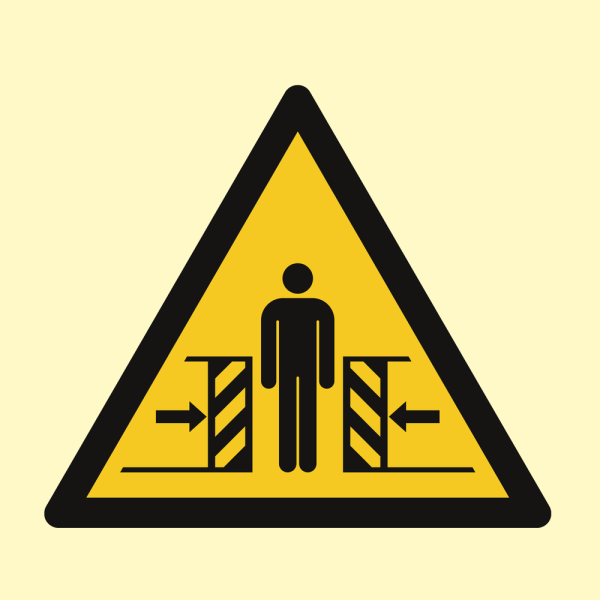 Warning; Crushing - IMO Hazard & Warning sign
