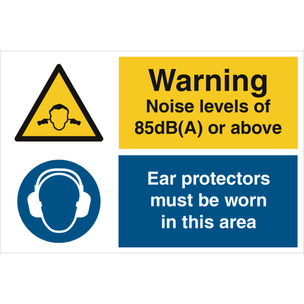 Warning Noise levels of 85 dB (A) or above - IMO Combi sign - IMPA 333118