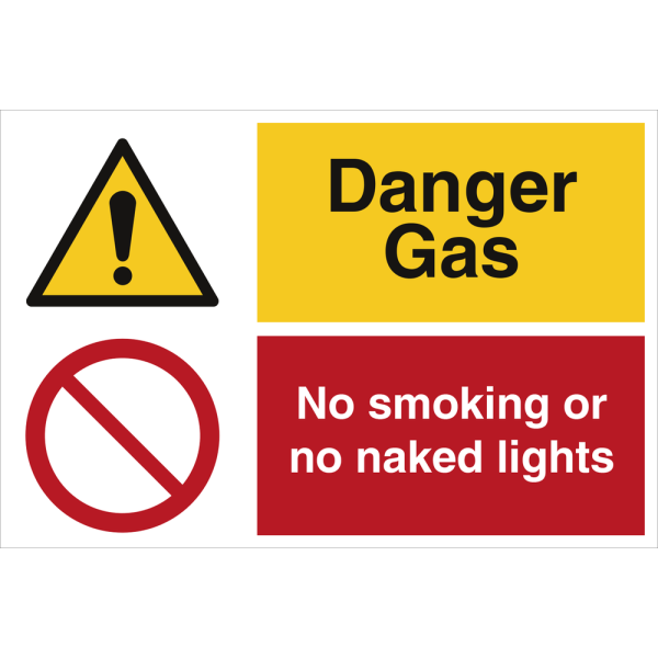 Danger Gas -No smoking - No open lights - IMO Combi sign - IMPA 333119