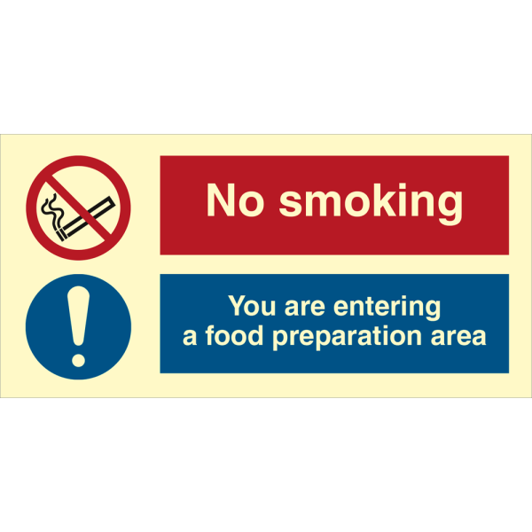 No smoking - You are entering food area - IMO ISPN sign - IMPA 333522