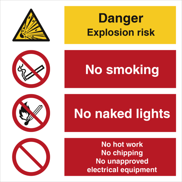 Danger explosion risk - IMO Combi sign - IMPA 333108
