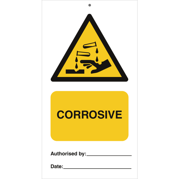 Tie tag - Corrosive - 140 x 75 mm, 0,2 mm rigid plast, förp. om 10 st