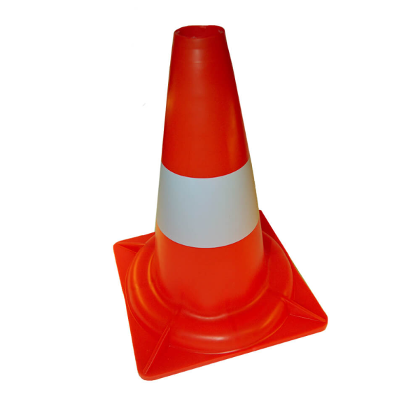 Kjegle - PVC - Rød/ hvit - 320 mm