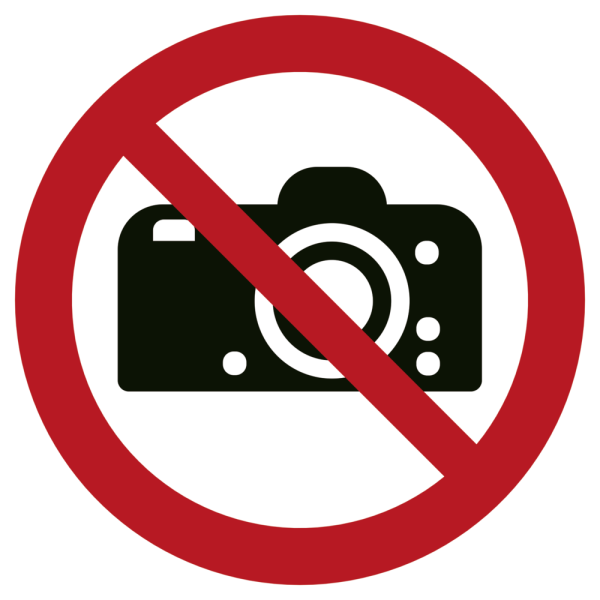 Fotografering forbudt gulvskilt - Sklisikker asfaltfolie til gulvet