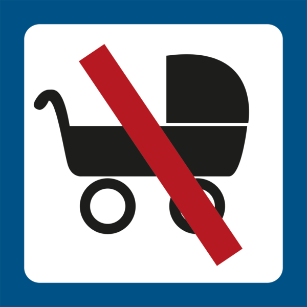 Skilt med piktogram for Barnevogn forbudt - Symbolskilt