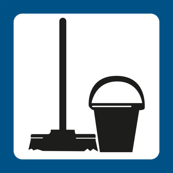 Skilt med piktogram for Rengjøringsutstyr - Symbolskilt