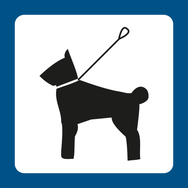 Skilt med piktogram for Hund tillatt - Symbolskilt