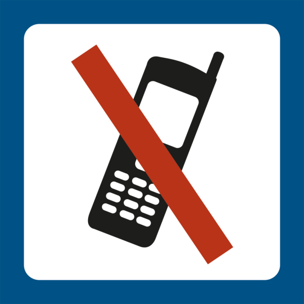 Skilt med piktogram for Mobiltelefon forbudt - Symbolskilt