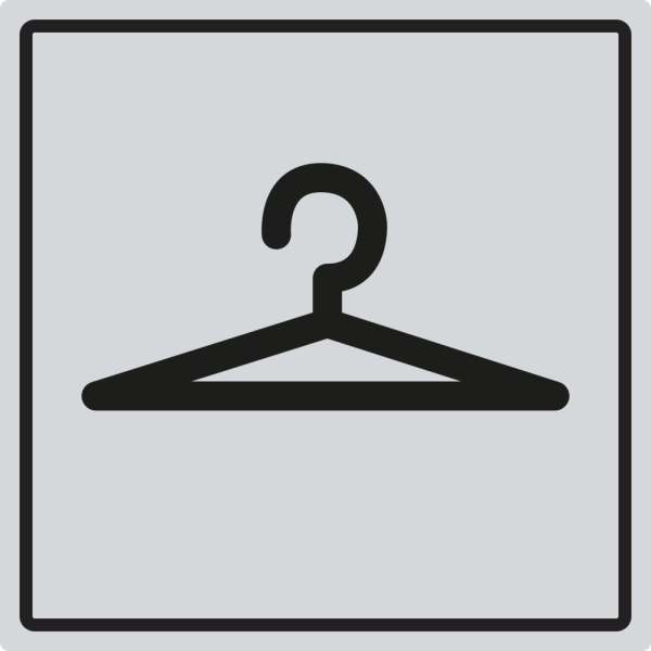 Garderobe - 1 mm rustfri stål - 150 x 150 mm