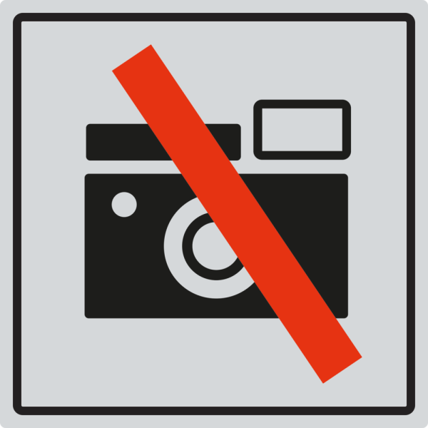 Fotografering forbudt - 1 mm rustfri stål - 150 x 150 mm