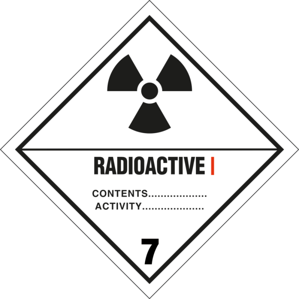 Fareseddel klasse 7A - Radioaktivt materiale - ADR merking av farlig gods