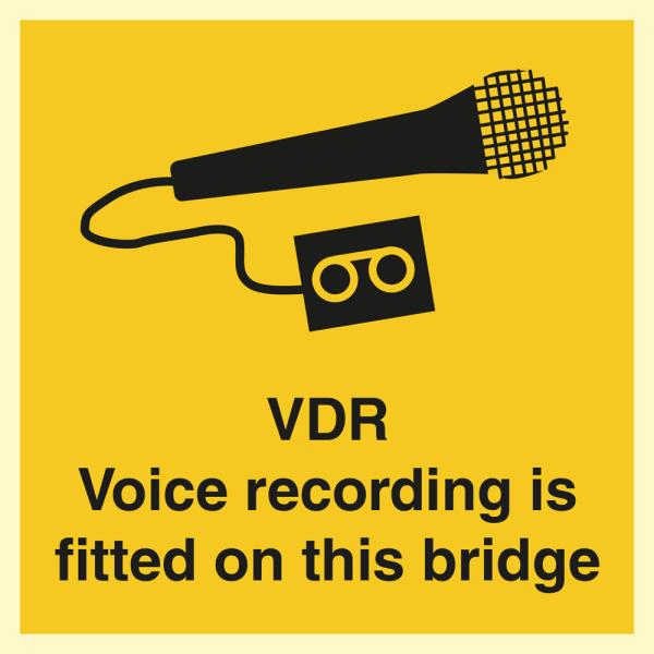 VDR - Voice recording is fitted on this bridge - IMO ISPN sign - IMPA 332889
