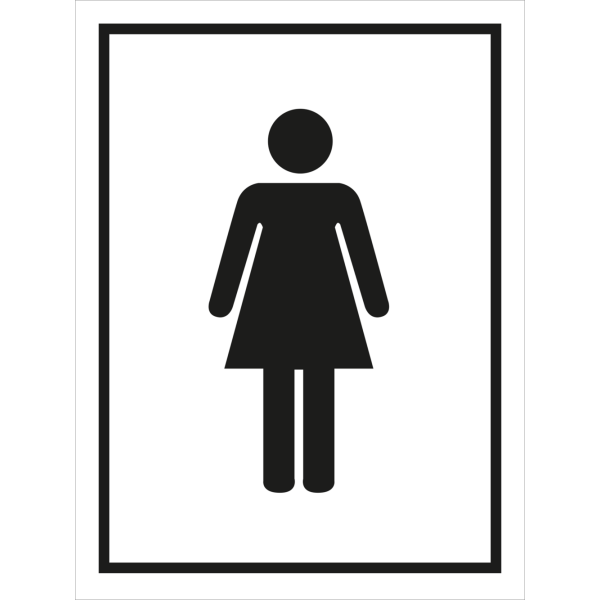 Woman -  toilet sign - Selvklebende vinyl - 150 x 100 mm