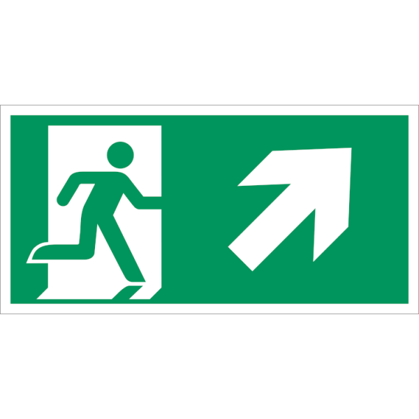 Escape route upstairs right - klar vinyl - 50 x 100 mm