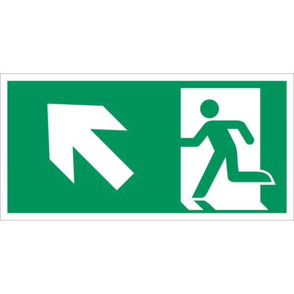 Escape route upstairs left - Klar vinyl - 50 x 100 mm