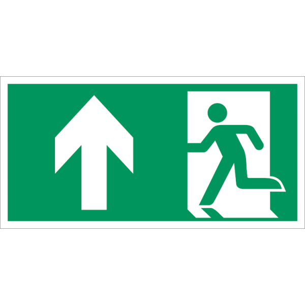 Escape route forward left - Klar vinyl - 50 x 100 mm