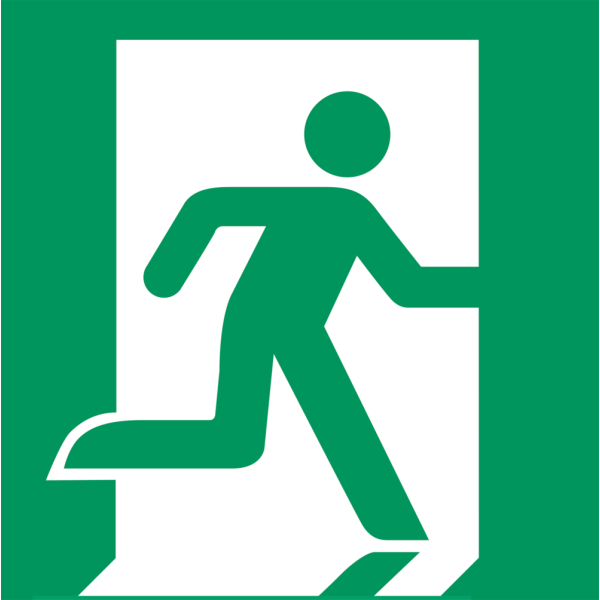 Emergency exit right - Klar vinyl - 50 x 50 mm