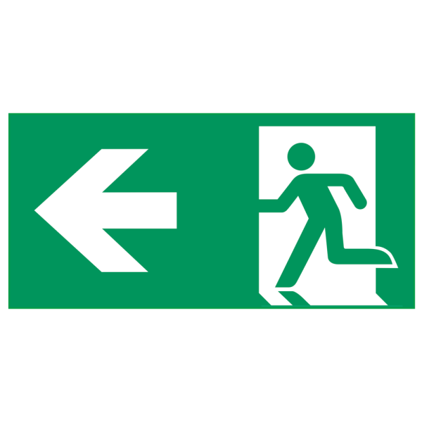 Escape route to the left - Klar vinyl - 50 x 100 mm