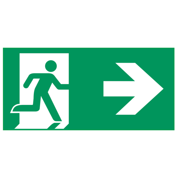 Escape route to the right - Klar vinyl - 50 x 100 mm