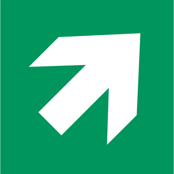 Arrow to corner - Klar vinyl - 50 x 50 mm