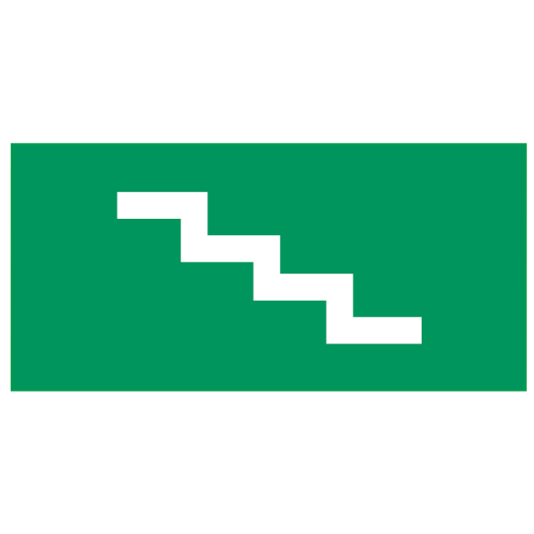 Emergency stairs right - Klar vinyl - 50 x 100 mm