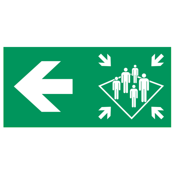 Muster station arrow left - Klar vinyl - 50 x 100 mm