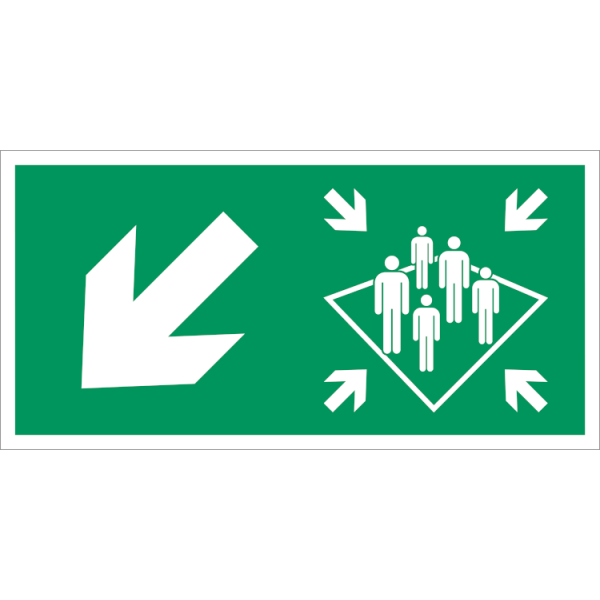 Muster station arrow downstairs left - Klar vinyl - 50 x 100 mm