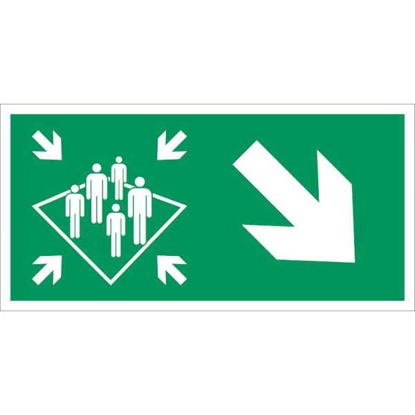 Muster station arrow downstairs right - Klar vinyl - 50 x 100 mm