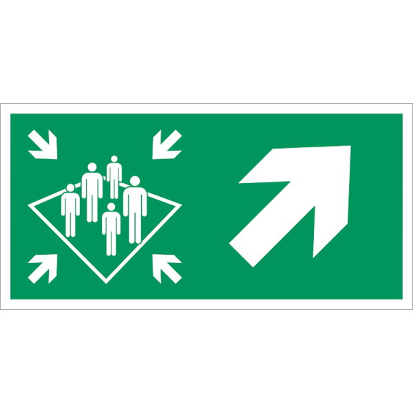 Muster station arrow upstairs right - Klar vinyl - 50 x 100 mm