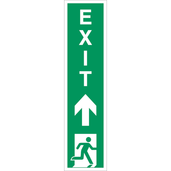 Escape route forward right vertical - Klar vinyl - 200 x 50 mm