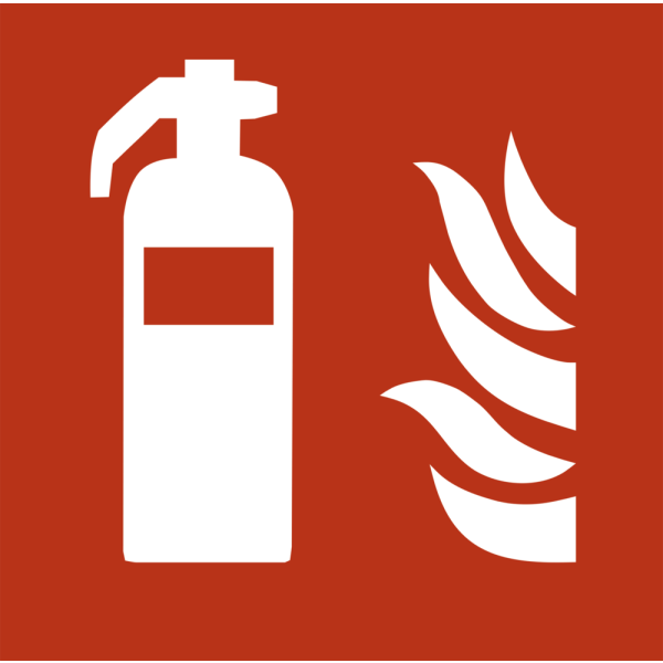 Fire extinguisher - Klar vinyl - 50 x 50 mm