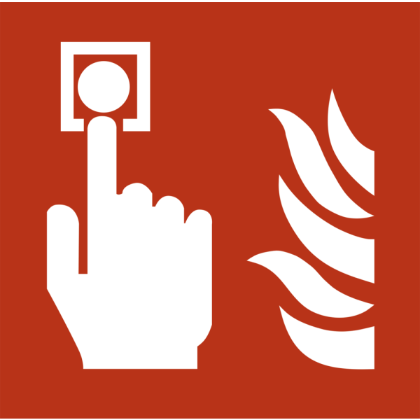 Fire alarm - Klar vinyl - 50 x 50 mm