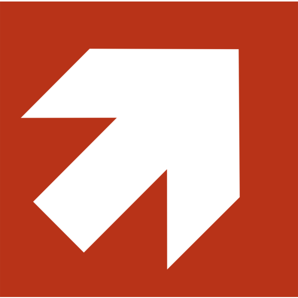 Fire arrow to the corner - Klar vinyl - 50 x 50 mm