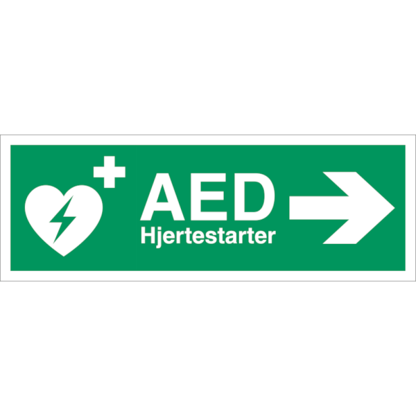 AED Hjertestarter - Nødskilt