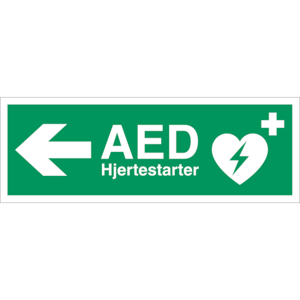 AED Hjertestarter - Nødskilt