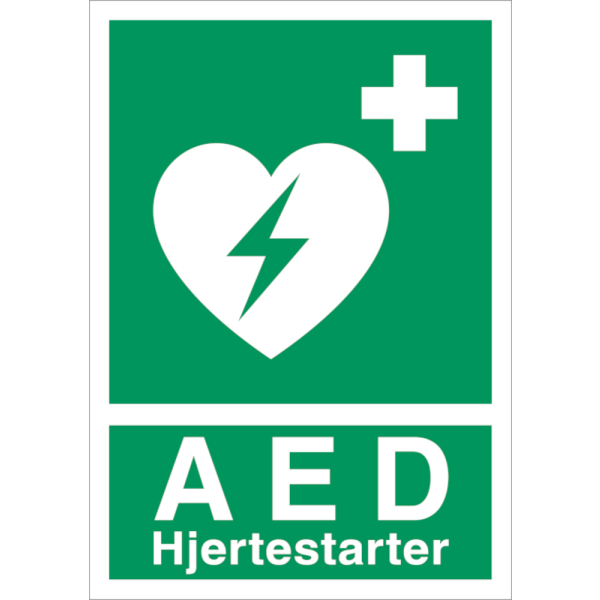 AED Hjertestarter - Nødskilt