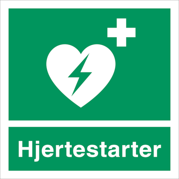 Hjertestarter skilt