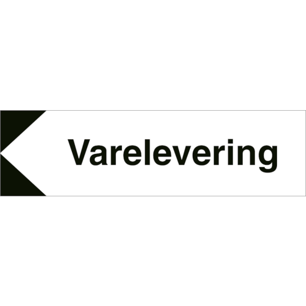 HMS Byggeplasskilt: Varelevering - Retningsskilt med pil til venstre