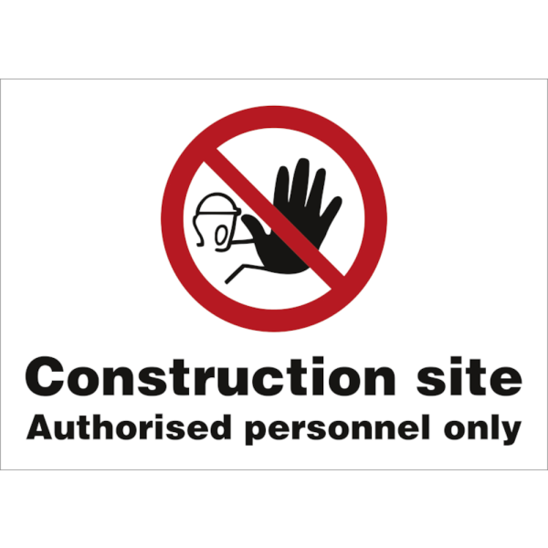 HMS Byggeplasskilt: Construction site - Authorised personnel only