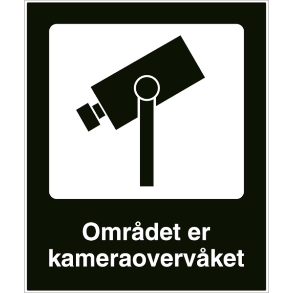 Området er kameraovervåket skilt - Privatrettslig opplysningsskilt