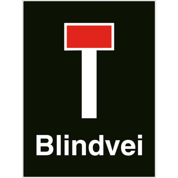Blindvei skilt - Privatrettslig opplysningsskilt - Flere størrelser