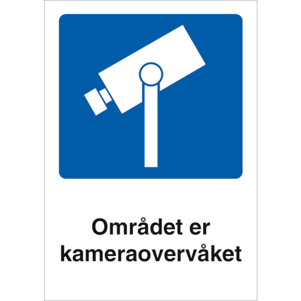 Området er kameraovervåket skilt - Flere størrelser