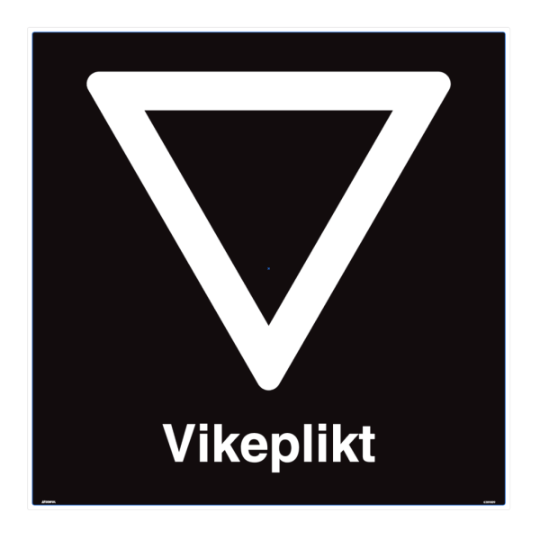 Vikeplikt -  Refleks alu-sandwichplate - 500 x 500 mm