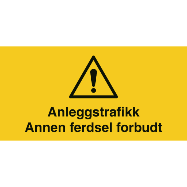 HMS Byggeplasskilt: Anleggstrafikk - Refleks alu-sandwichplate - 330 x 660 mm