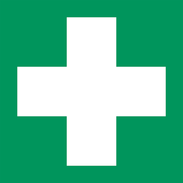 First Aid Førstehjelpsskilt - Refleks alu-sandwichplate - 500 x 500 mm