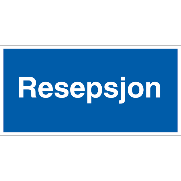 HMS Byggeplasskilt: Resepsjon - Refleks alu-sandwichplate - 330 x 660 mm